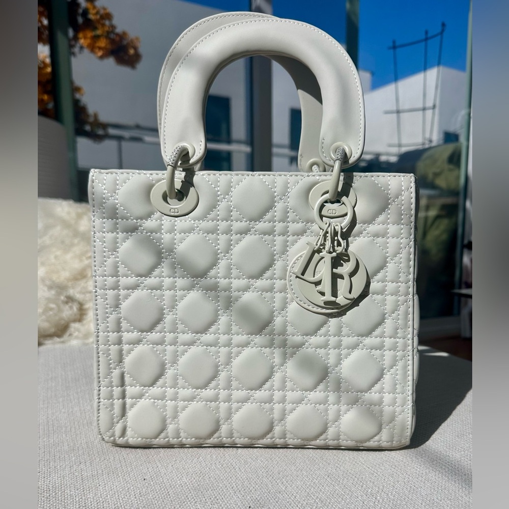 😍😍😍Dior Medium Lady Purse in Cream Ultramatte